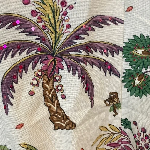 Muse Cream Dress: Palm Trees Sequined - Picture 5 of 13